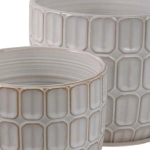 Maceta Decorativa con Patrón Squoval, Plato Incluido, Maceta para Plantas de Interior y Exterior, Decoración del Hogar, Juego de Macetas de Cerámica - Product Image 6