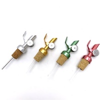 Bec verseur professionnel en or, argent, vert, rouge, liège, huile d'olive, vinaigre, bouteille de vin, liqueur, avec couvercle anti-poussière automatique