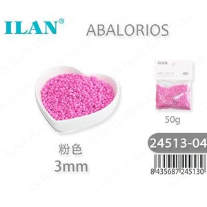 Perline Ilan Abalorios 3mm Rosa per Creazione di Gioielli, Confezione da 50g - Product Image 1