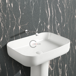 Precio al por mayor: Lavabo de cerámica blanco, lavabo de columna mini para apartamentos pequeños - Product Image 2