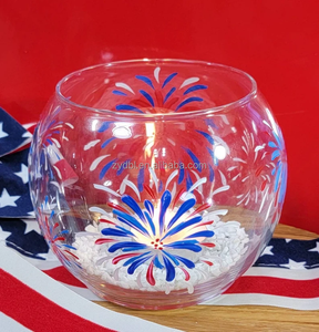 Porte-bougie décoratif polyvalent <span class=keywords><strong>en</strong></span> <span class=keywords><strong>verre</strong></span>, <span class=keywords><strong>verre</strong></span> sans plomb et peinture sans danger pour les aliments, parfait pour les bougies chauffe-plat et les accents décoratifs de la maison - Product Image 6