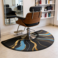 Tapis de sol de salon de coiffure moderne, épais de 1/2 pouce, anti-fatigue, découpé, surface en PVC facile à nettoyer, semi-circulaire, tapis de chaise de salon