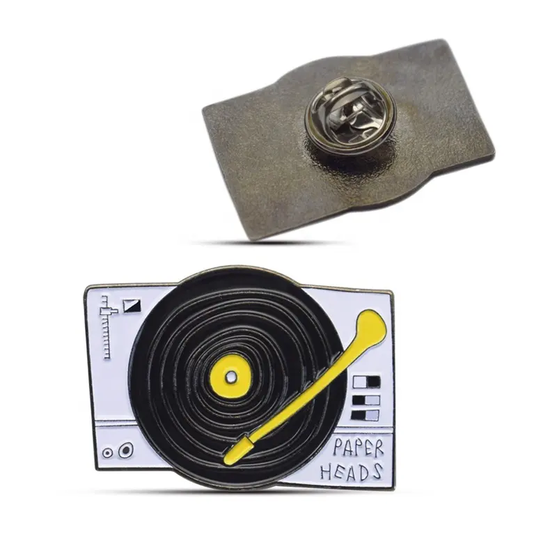 High Quality Hot Sale Souvenir Cheap Record Player Custom Enamel Pin Logo Metal Lapel Pins