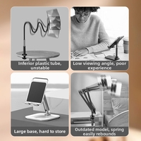 Support de téléphone portable en aluminium Takenoken, support de tablette iPad, support magnétique pliable portable, support de chevet, support de bureau, support de voiture pour diffusion en direct