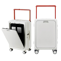 Valise à roulettes légère et élégante, avec serrure TSA, résistante à l'eau, fermeture éclair anti-explosion, porte-gobelet, roues silencieuses