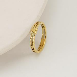 Zogxin Hollow Cross Ring 18K Gold Stainless Steel Men's Jewelry Gift Fashion Rings - Product Image 3