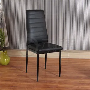 Оптовая продажа, стул для столовой из высококачественной искусственной кожи для отеля, сада, черного и белого цвета, низкая цена