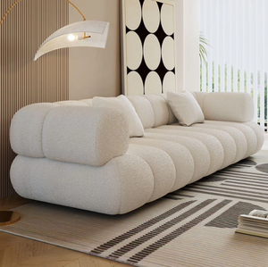 Divano Angolare Moderno a L di Lusso, Arredamento per Casa, Salotto, Soggiorno, Set di Divani Modulari in Velluto Teddy - Product Image 4