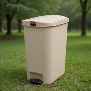 Cestino per Rifiuti con Pedale 90 L Beige in Resina per Uso Interno ed Esterno - Product Image 3
