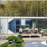 Maison-capsule mobile de luxe en alliage d'aluminium et acier - Conteneur étanche préfabriqué avec cuisine moderne pour hôtel