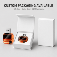 Adaptador Inalámbrico 4 en 1 con Logotipo Personalizado Naranja, CarPlay, Android Auto, Mirror Link, Plug and Play, Universal, BT5.0, Dongle USB Portátil