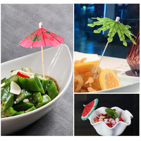 Yi Ji Kai Creative Mini Art Jetable Bambou Cure-Dents Papier Parapluie Drapeau pour Cocktail Fruits Gâteau Pâtisserie Plat Froid Décoration