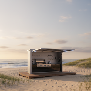 Meuble de bar mural flottant pour extérieur - Éclairage intégré <span class=keywords><strong>sous</strong></span> l'armoire pour terrasses modernes et minimalistes - Product Image 1