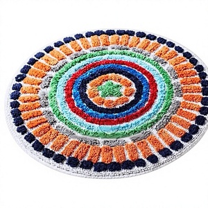 Alfombrillas de baño de algodón con mechones redondos de lujo, la alfombrilla de baño antideslizante más suave a un precio barato - Product Image 1