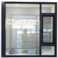 Ventanas Abatibles Hacia Afuera de Aleación de Aluminio Resistentes a la Lluvia con Puertas Mosquiteras Abatibles Hacia Adentro, Ideales para Dormitorios de Villas