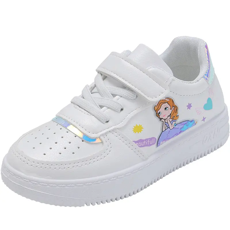 Girls Princess Sneaker Spring Autumn Cartoon Students Casual Shoes Girls Sports Shoes Children's Kids Soft-Soled Non-Slip Shoes