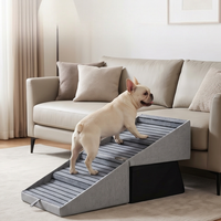 Escalier pliable 2-en-1 pour animaux de compagnie, transformable en marchepied pour lit, canapé, chaise, antidérapant pour chien
