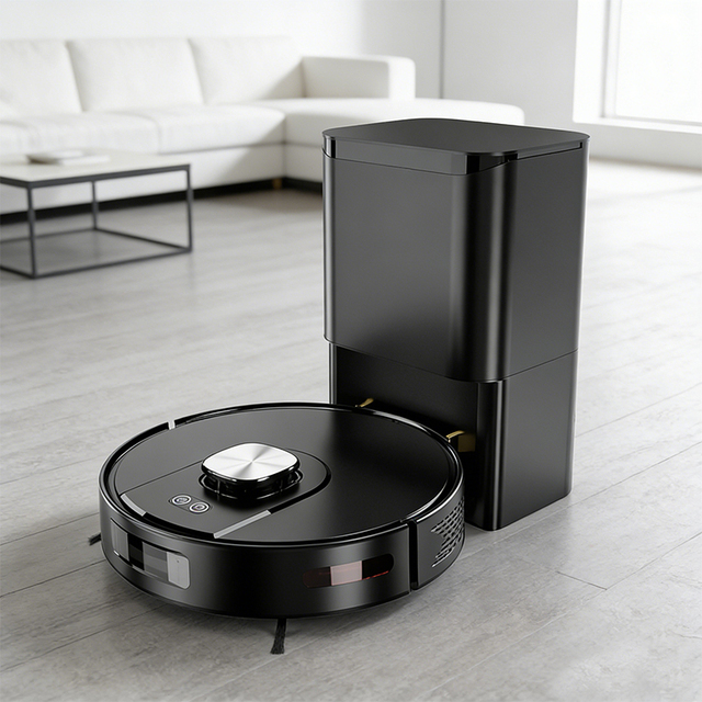 GEERLEPOL V2L-SJ Smart Robot Vacuum Cleaner LDS Navigation Automatic Wet Dry Cleaning Mopping Self-Empty Dustbin Garage