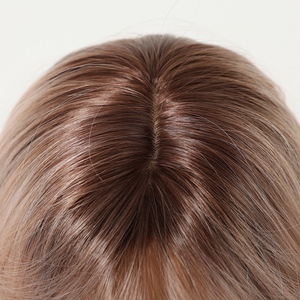 Peluca de Cabello Largo Realista de 22 Pulgadas, Color Rubio <span class=keywords><strong>con</strong></span> Flequillo Rojo Marrón, Fibra Resistente al Calor, Gorro Transpirable <span class=keywords><strong>con</strong></span> Red de Rosas, Foto Real - Product Image 2