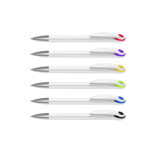 NUEVO Portalápices Blanco Promocional Económico para Oficina, Escuela y Negocios, Bolígrafo de Plástico con Logotipo Personalizado - Product Image 1