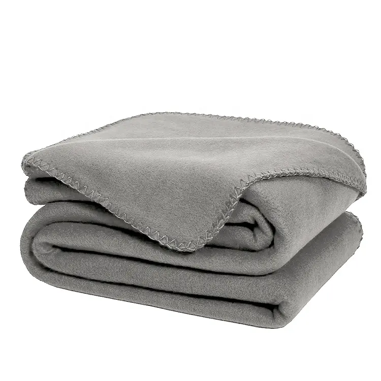 Gray Designer Blanket Wholesale Solid Gray Throw Polar Fleece Blanket Promotion Blanket