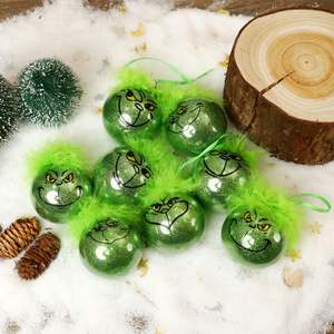 ลูกบอลคริสมาสต์แบบห้อยขนาด6ซม. สำหรับตกแต่งต้นคริสต์มาสเครื่องประดับแขวนบ้านแสนสนุกน่ารักของตกแต่ง - Product Image 6