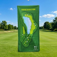 Toalla de Golf SwingPerfect con Mapa de Campo de Doble Cara, Impresión de Microfibra, Ayuda para el Entrenamiento de Aproximación, Portátil y Colgante