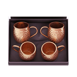 Özel 100% el işi 16 oz bardak moskova Mule kupa 4 kokteyl bakır payet ile setleri - Product Image 6