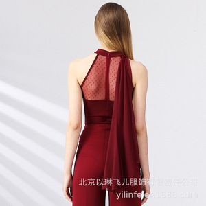 Vendita calda di alta qualità moda elegante maglia <span class=keywords><strong>Sexy</strong></span> da donna ragazze senza maniche balletto latino ballo da sala da ballo Top - Product Image 4