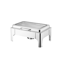 Ensemble de buffet de luxe en acier inoxydable argenté chauffe-plats avec alcool pour service de banquet et de restauration à
