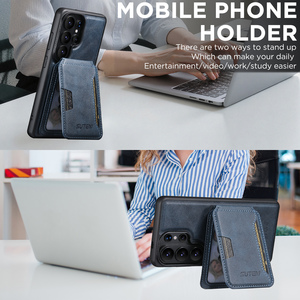 Funda de Lujo de Cuero PU con Soporte y Carga Magnética Inalámbrica para Samsung <span class=keywords><strong>Galaxy</strong></span> S26 Ultra S25 S24, Diseño Grano de Piel de Becerro - Product Image 3