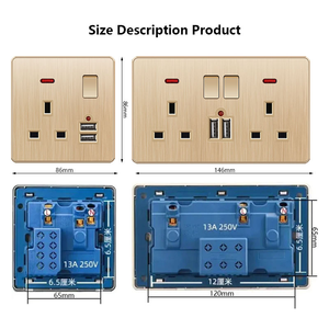 LangYeao British Standard Gold USB-Schalter Steckdose 1/2/Gangsc halter Universal für den Heimgebrauch mit Lade funktion - Product Image 5