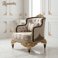 Ensemble de canapés de luxe noir et or élégant, canapé en bois sculpté de style royal turc avec unité TV pour la décoration intérieure de grandes maisons