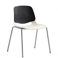 Chaise de conférence moderne pour auditorium, salle de classe et réunion, avec dossier ergonomique, structure métallique et assise et dossier en plastique