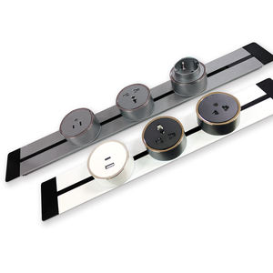 Riel de Pared Universal VBQN con Enchufe de Corriente para Escritorio, Toma de Corriente Múltiple, <span class=keywords><strong>Puerto</strong></span> USB, Cargador Inalámbrico Oculto para Oficina o Mesa de Centro - Product Image 5