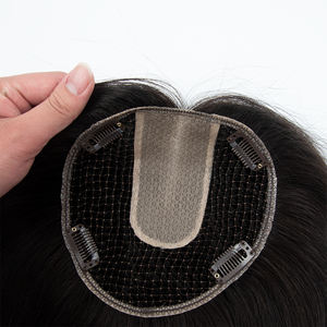 Ready to Ship <b>Fishnet</b> Topper Hair Toupee for <b>White</b> Women Silk Base Thin One Donor European Virgin Hair in Stock - Product Image 1