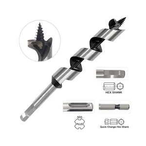 Auger Drill Bits Hex Shank Screw Point Wood Auger Drill Bits For Wood Beam Drilling Brocas Para Perforar Pozos Agua