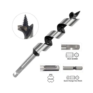 Brocas para taladro de madera con punta de tornillo, vástago hexagonal para brocas de perforación de haz de madera para perforar pozos y agua