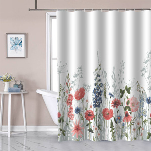 Seni 3D dicetak warna-warni musim semi bunga liar tanaman daun tumbuhan Modern kain poliester tahan air dengan kait plastik - Product Image 4