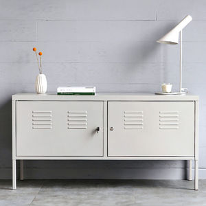 خزانة تلفزيون معدنية حديثة الطراز ببابين، خزانة تخزين معدنية للأطفال، أثاث منزلي - Product Image 6