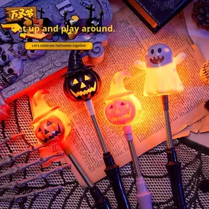 Decoración de Halloween, Linterna LED de Calabaza, Juguete Infantil Ecológico y No Tóxico, Pequeño Regalo Brillante, Barra de Manivela para Fiestas - Product Image 2