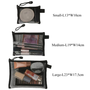 Bolsa de Maquiagem Transparente em Malha, Bolsa de Armazenamento para Cartões de Identidade, Porta-Moedas, Bolsa Simples e Portátil com Zíper para Organização Diária - Product Image 2