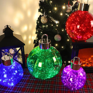 Bola de Navidad de Cristal de Color Sólido de 15 cm (5.90\") de Diámetro, Adorno Navideño de Alta Calidad con Luces LED a Pilas para el Comprador - Product Image 6