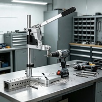 Support double usage pour perceuse électrique et meuleuse d'angle, support latéral de type banc de travail facile à utiliser