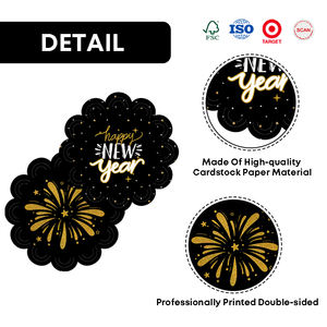 Xieli Happy New Year Eve Party Cargador de papel desechable One Time Party Table Decor Manteles individuales negros - Product Image 4