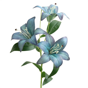 Arte Floral Yihua, Flores de Lirio Artificiales de Seda Azul, Decoración para el Hogar, Arreglo de Mesa, Estilo Moderno y Simple - Product Image 3