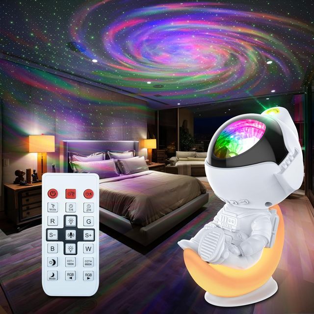 Astronaut Space Star Projector for Bedroom, Galaxy Projector Night Light with Timer and Remote