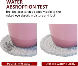 Absorbent <b>Drink</b> <b>Coasters</b> Handmade Braided <b>Drink</b> <b>Coasters</b> 6 Pack Super Absorbent Heat-Resistant <b>Coasters</b> for <b>Drinks</b> - Product Image 3