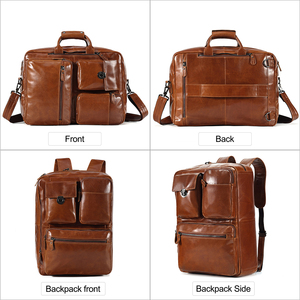 Bolso cruzado avanzado para hombre, nuevo bolso de mano multifuncional de cuero genuino de un solo hombro con mochila de doble correa - Product Image 2