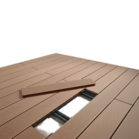Revêtement de terrasse WPC moderne à prix d'usine, antidérapant, à grain de bois composite, pour jardin extérieur et piscine
